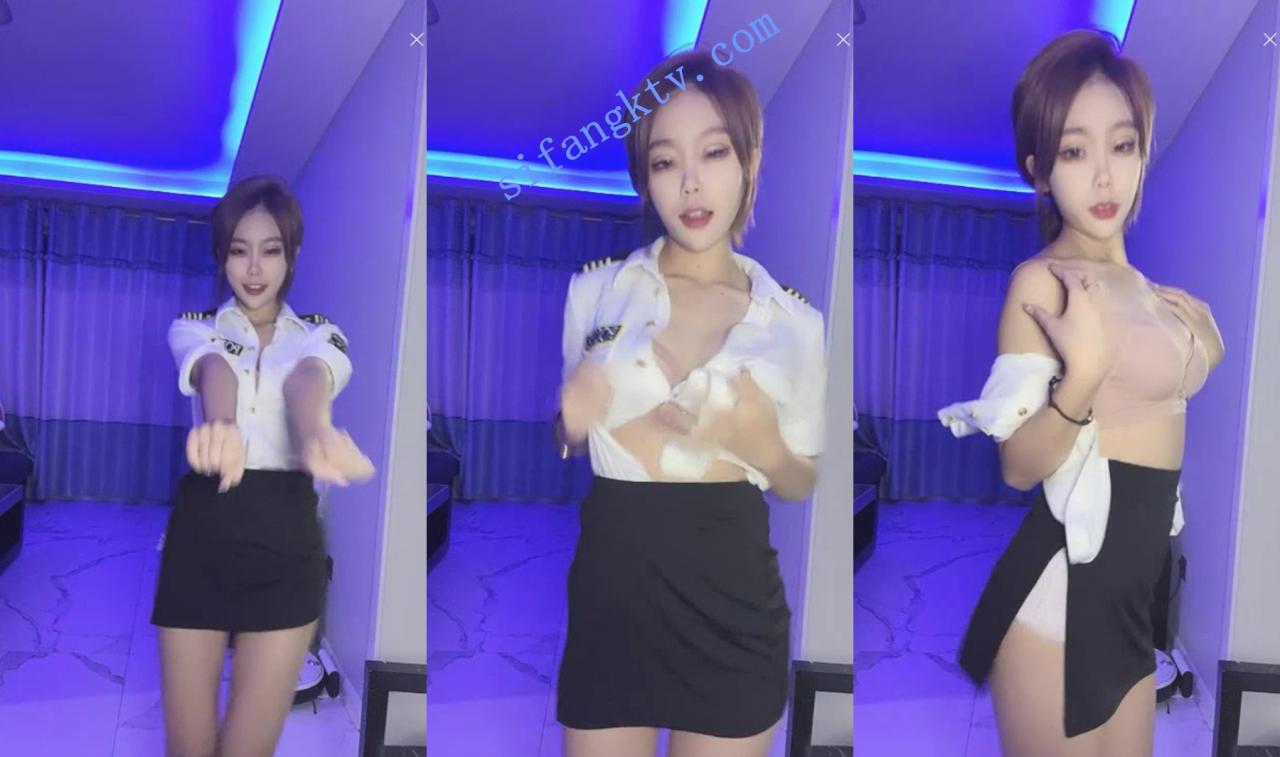 18岁大二学生妹 诱人的星星 制服灯光舞蹈秀 全裸诱惑 图 03