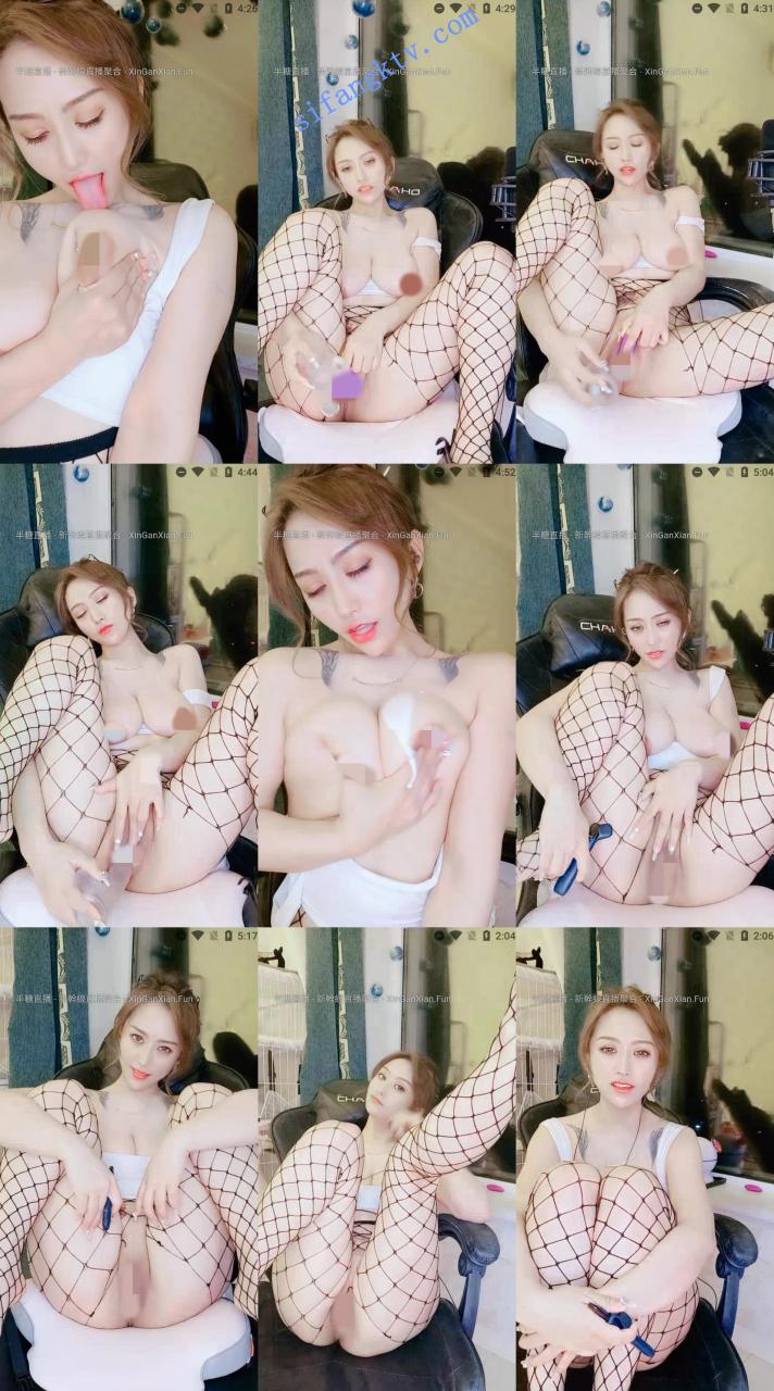 平台小网红! 蜜汁奶宝 超级大美女网格丝袜,透明衬衫 图 04