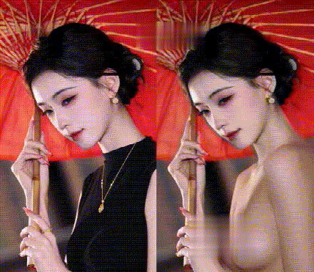 AI脱衣 抖音网红:抖音网红山海观雾-刘二萌脱衣对比 图 05